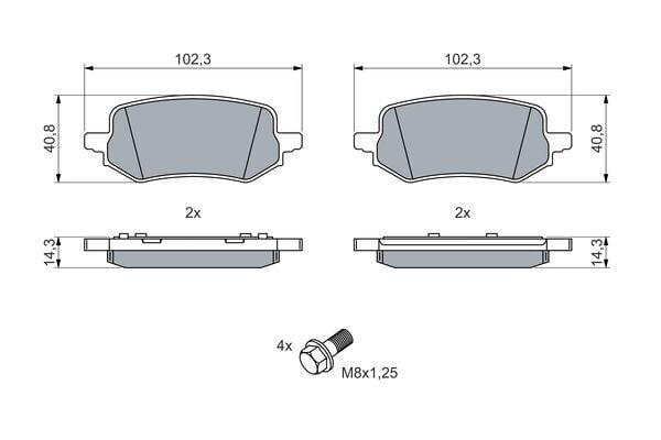 FORD PUMA (J2K, CF7) ECOBO0ST 1.0  -1.5 2019 / 2020 BOSCH Disk Balata - Arka