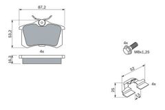 Bosch Fren Balatası 0986494596 Audi; Skoda A4, Audi; Skoda A4 Avant, Audi; Skoda A6
