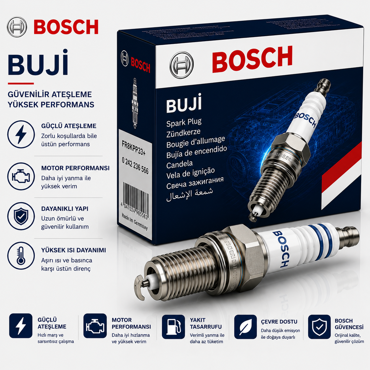 Bosch Buji F 0241240609 6 Dtcea 0.8 Mm