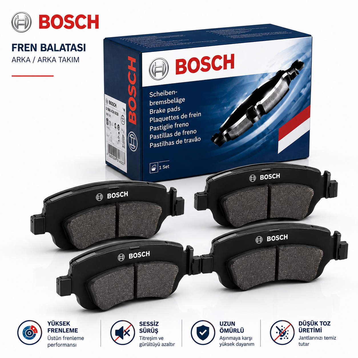 Bosch Disk Balata 0986494731 Audi; Seat; Volkswagen A6, Audi; Seat; Volkswagen A6 Avant, Audi; Seat; Volkswagen A6 Avant quattro