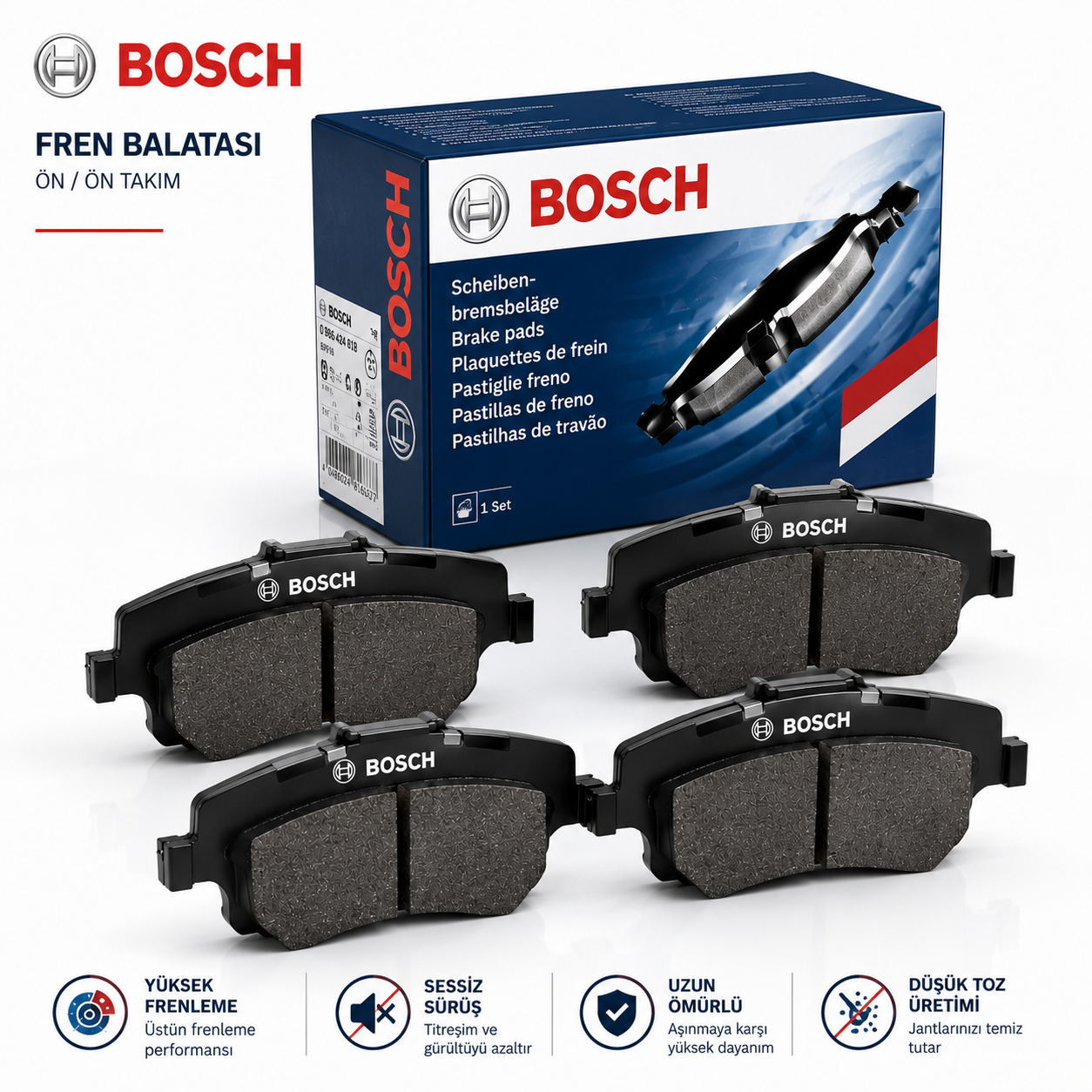 Bosch Disk Balata 0986494770 Toyota Vitz