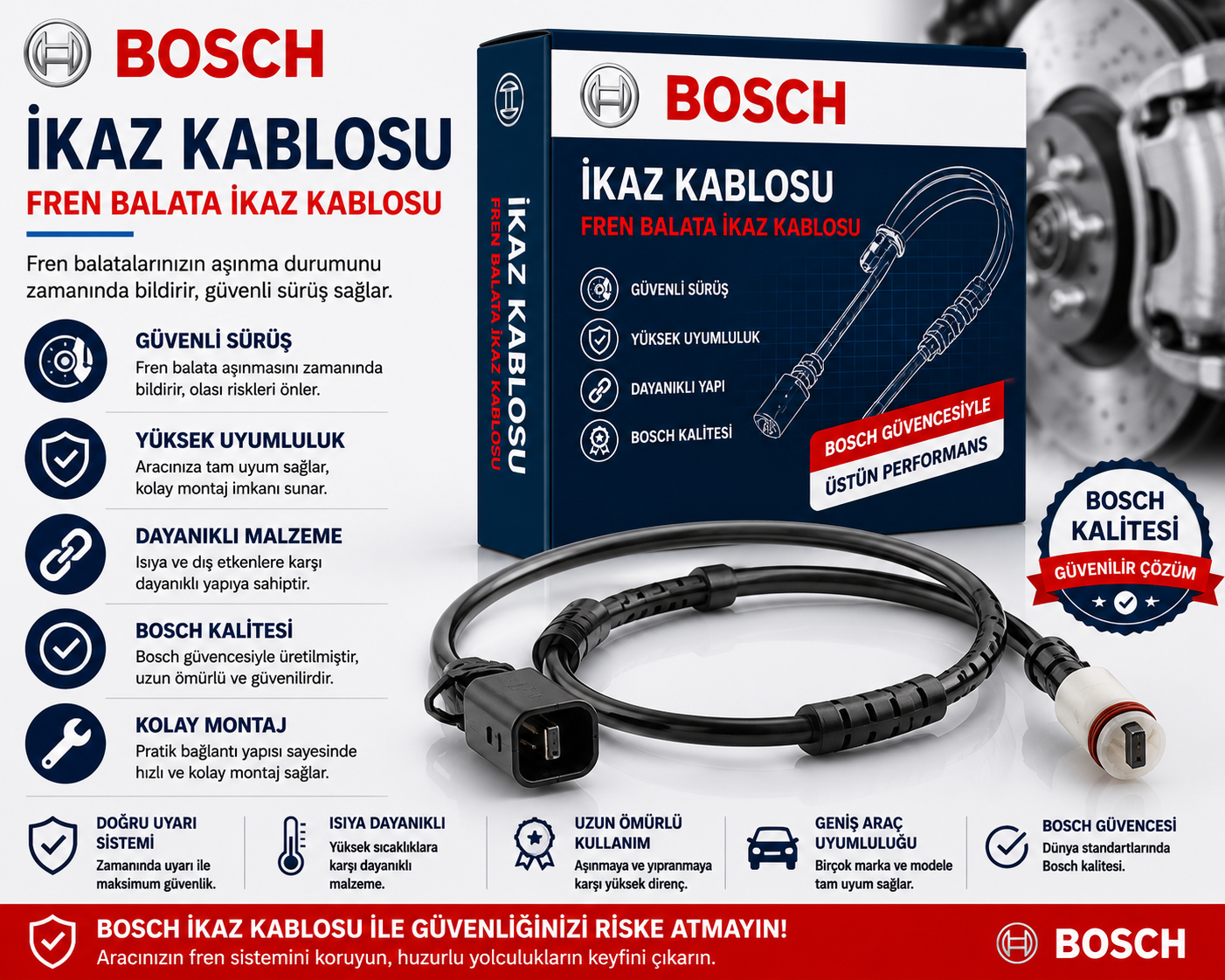 Bosch Aşınma Dedektörü 1987473620 F Sbb BMW 2-Serie, BMW 3-Serie, BMW 4-Serie