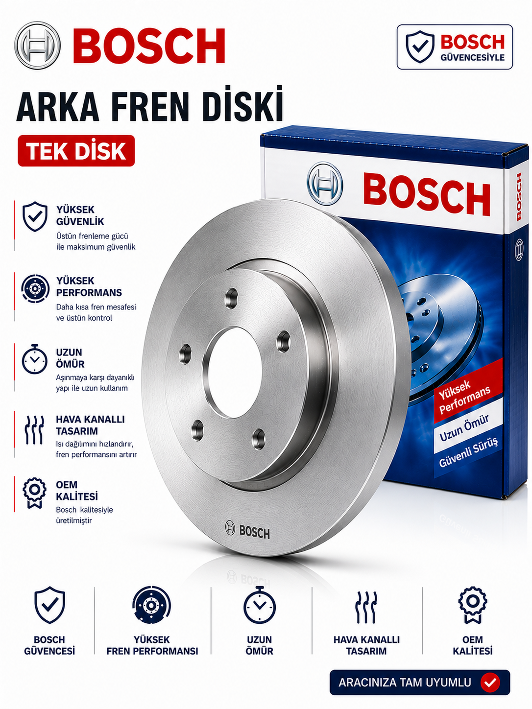 Bosch Fren Diski, 0986478640 Arka, [295 / 9,5-8,4 Mm] Volvo 850