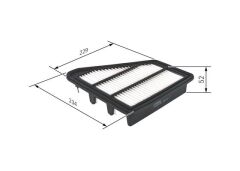 BOSCH Hava Filtresi HONDA Civic 1.6 i-DTEC Hatchback / Civic 1.6 i-DTEC Tourer / Civic 2.2 i-DTEC Hatchback
